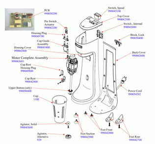Diagram Diagram and Parts List for HMD200-UK-A  Hamilton Beach Drink Mixer